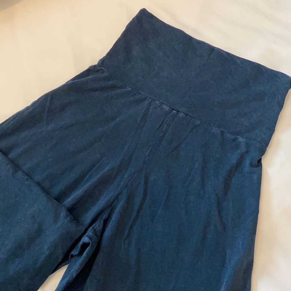 SOLD OUT Blue Gray Mineral Wash Wide Leg High Waist Palazzo Boho Casual Pull On - Picture 9 of 9